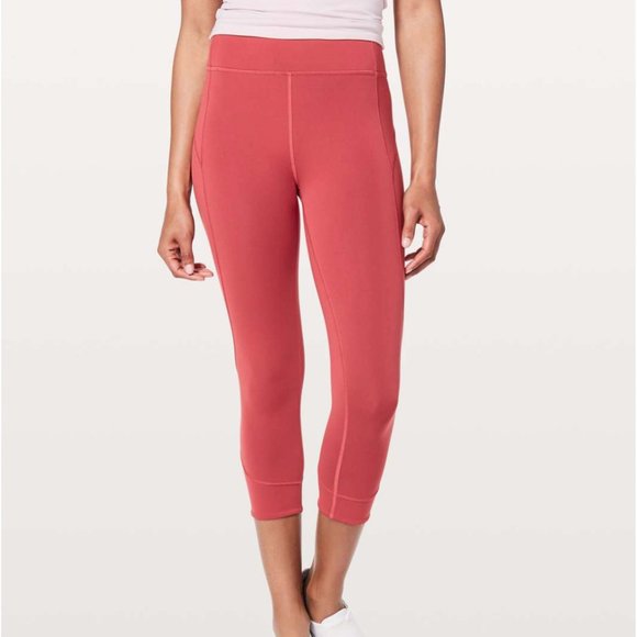 Lululemon In Movement Crop *Everlux 19" Vintage Rose 12 - Picture 1 of 16